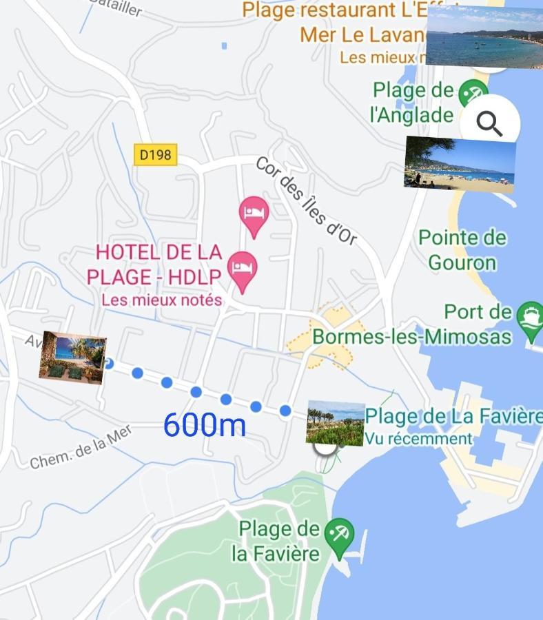 בורם-לה-מימוזה Le Studio Tahiti 4 Pers 600M De La Plage La Faviere מראה חיצוני תמונה
